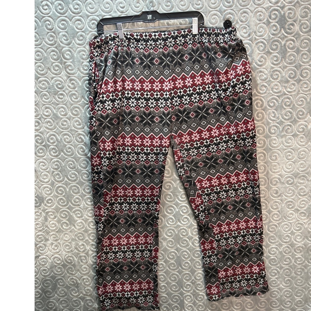 Womens‎ Fair Isle Snowflake Fleece Pajama Pants Size XXXL